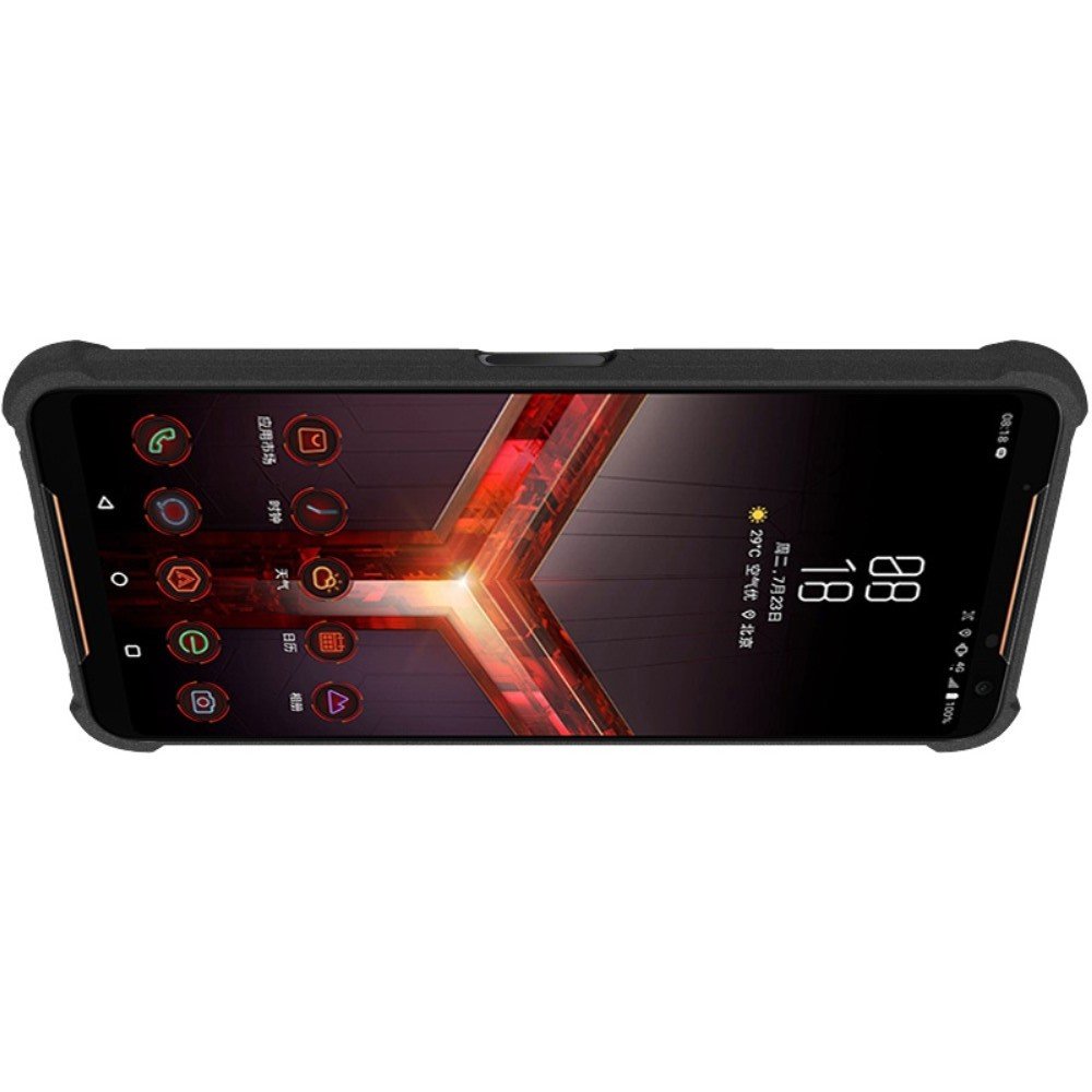 IMAK Shockproof силиконовый защитный чехол для Asus ROG Phone 2 песочно-черный и защитная пленка