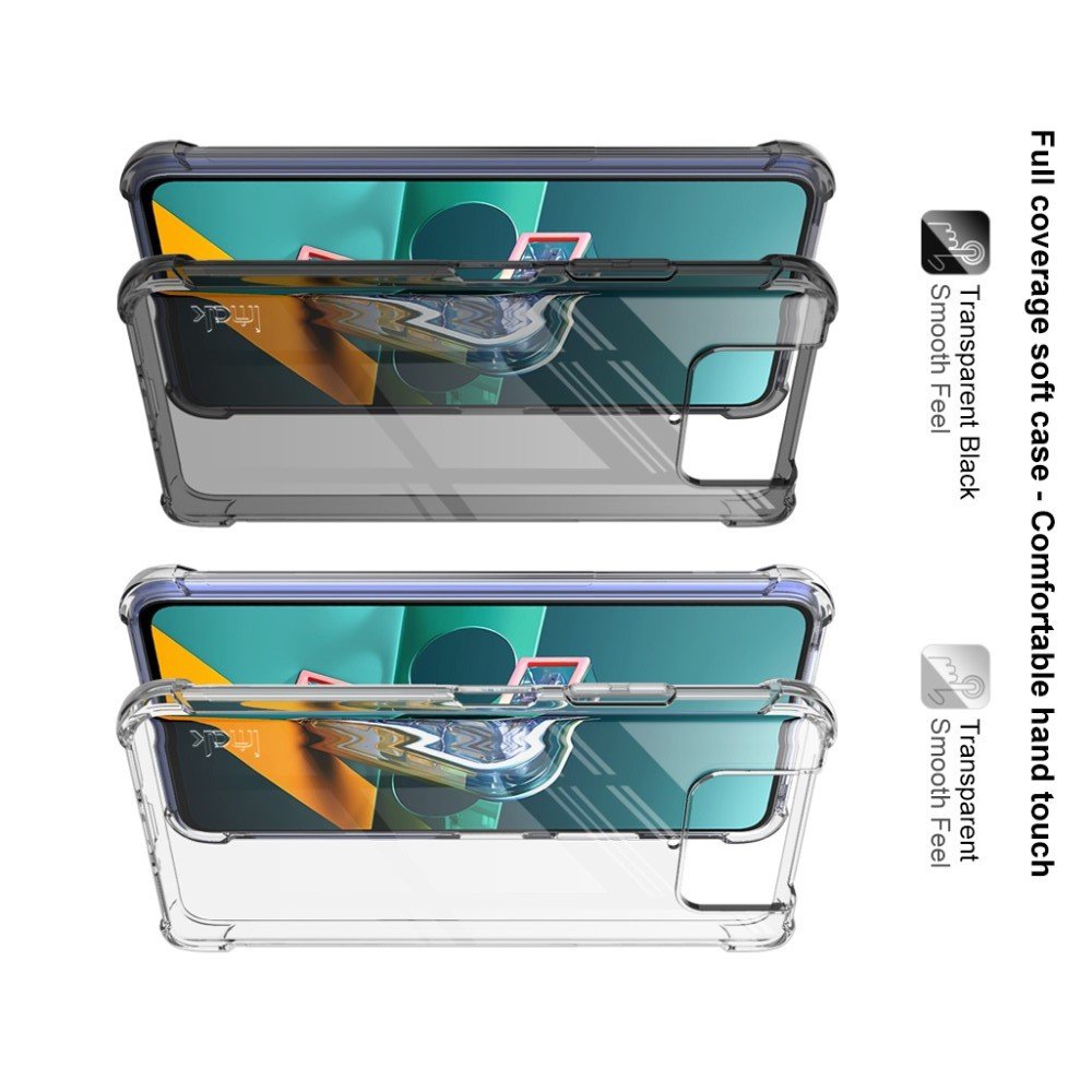 IMAK Shockproof силиконовый защитный чехол для Asus Zenfone 7 ZS670KS прозрачный и защитная пленка