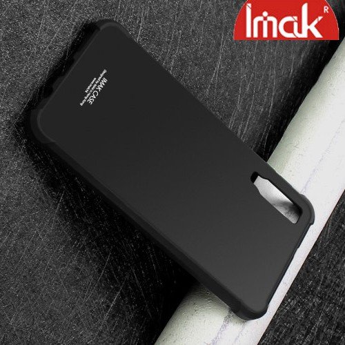 IMAK Shockproof силиконовый защитный чехол для Samsung Galaxy A7 2018 SM-A750F черный и защитная пленка