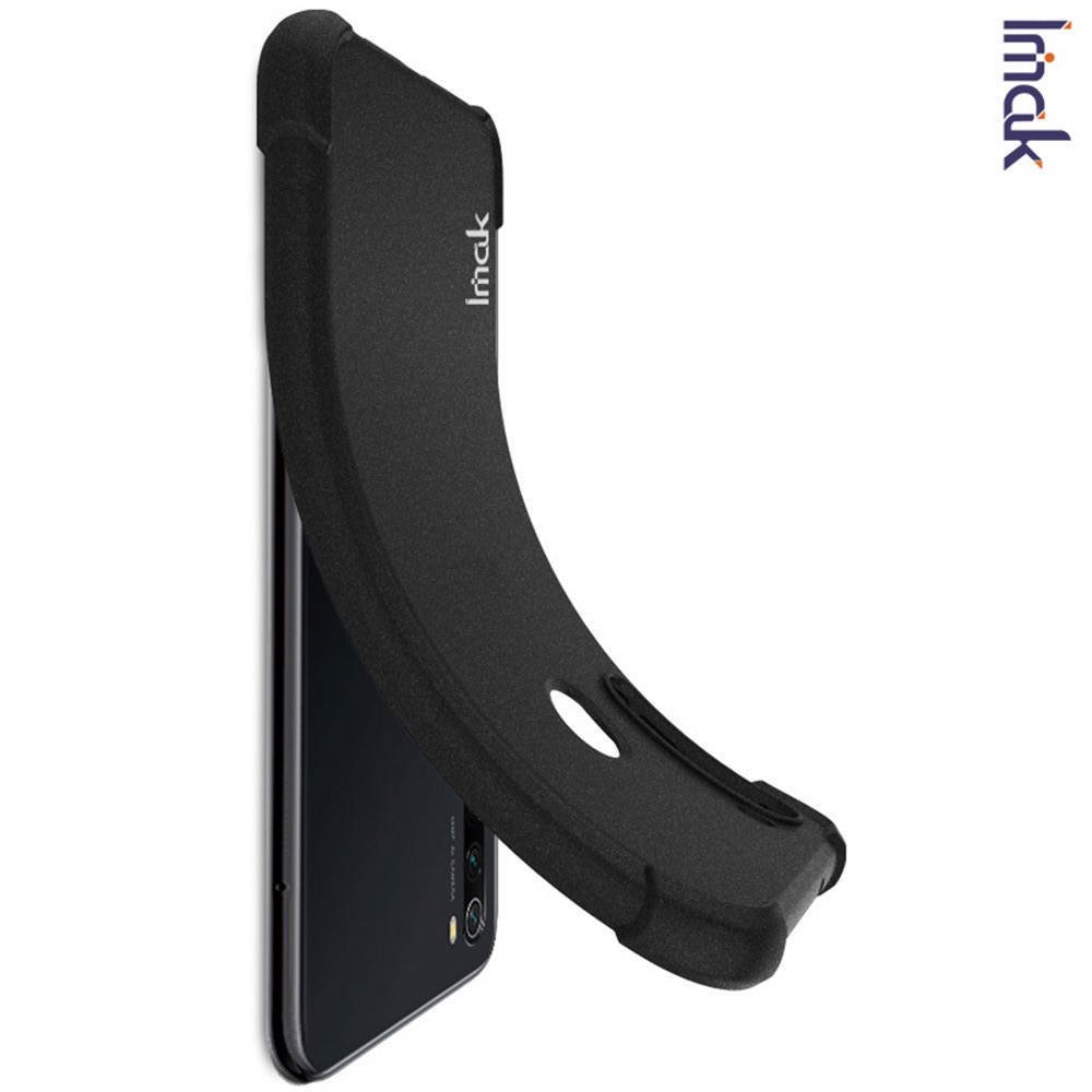 IMAK Shockproof силиконовый защитный чехол для Samsung Galaxy A70s песочно-черный и защитная пленка