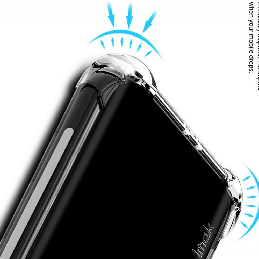 IMAK Shockproof силиконовый защитный чехол для Samsung Galaxy S20 Ultra прозрачный и защитная пленка