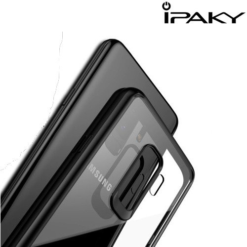 iPaky Hybrid прозрачный двухкомпонентный пластиковый чехол для Samsung Galaxy S9 - черная силиконовая рамка