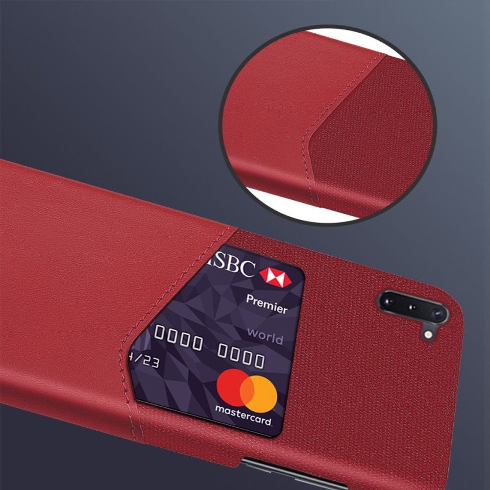 KSQ PU Кожаный Кейс Накладка Чехол для Samsung Galaxy Note 10 и Слот для Карты Красный