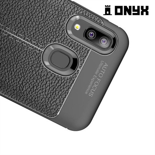 Leather Litchi силиконовый чехол накладка для Samsung Galaxy A20e - Черный