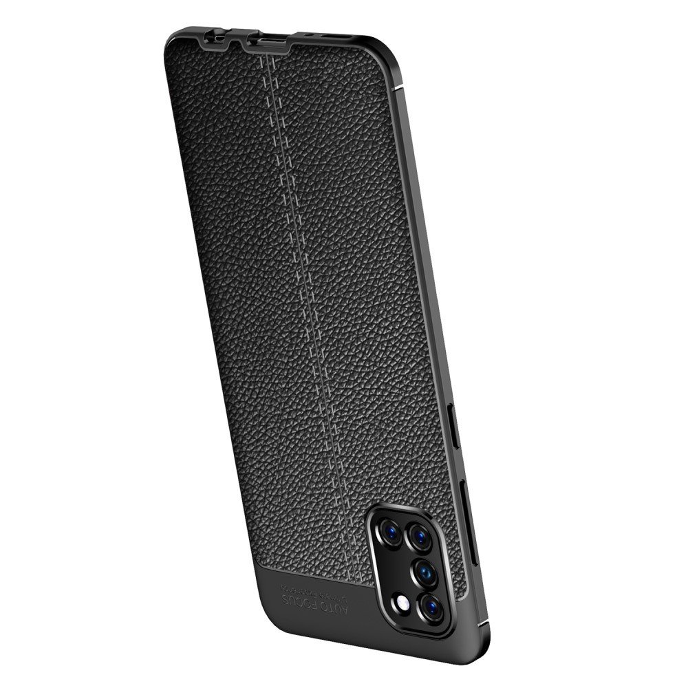 Leather Litchi силиконовый чехол накладка для Samsung Galaxy A31 - Черный