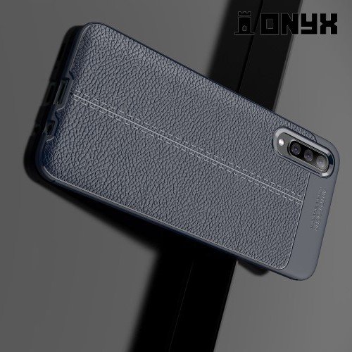 Leather Litchi силиконовый чехол накладка для Samsung Galaxy A50 / A30s - Синий
