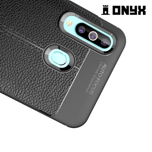 Leather Litchi силиконовый чехол накладка для Samsung Galaxy A60 - Коралловый