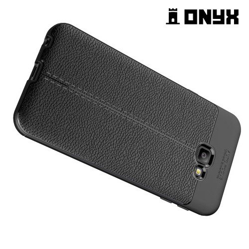 Leather Litchi силиконовый чехол накладка для Samsung Galaxy J4 Plus - Черный