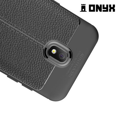 Leather Litchi силиконовый чехол накладка для Samsung Galaxy J7 2018 - Черный