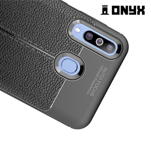 Leather Litchi силиконовый чехол накладка для Samsung Galaxy M30 - Черный