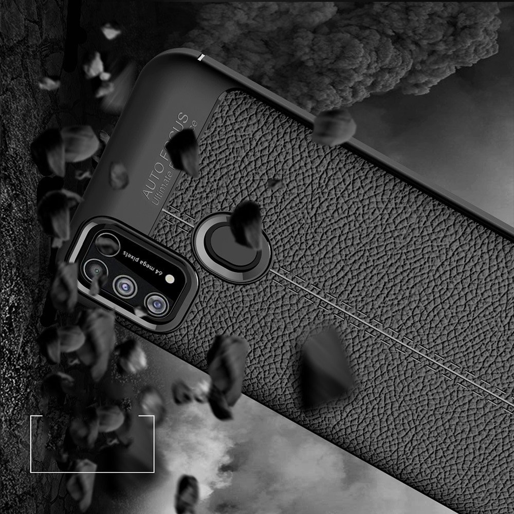 Leather Litchi силиконовый чехол накладка для Samsung Galaxy M31 - Красный