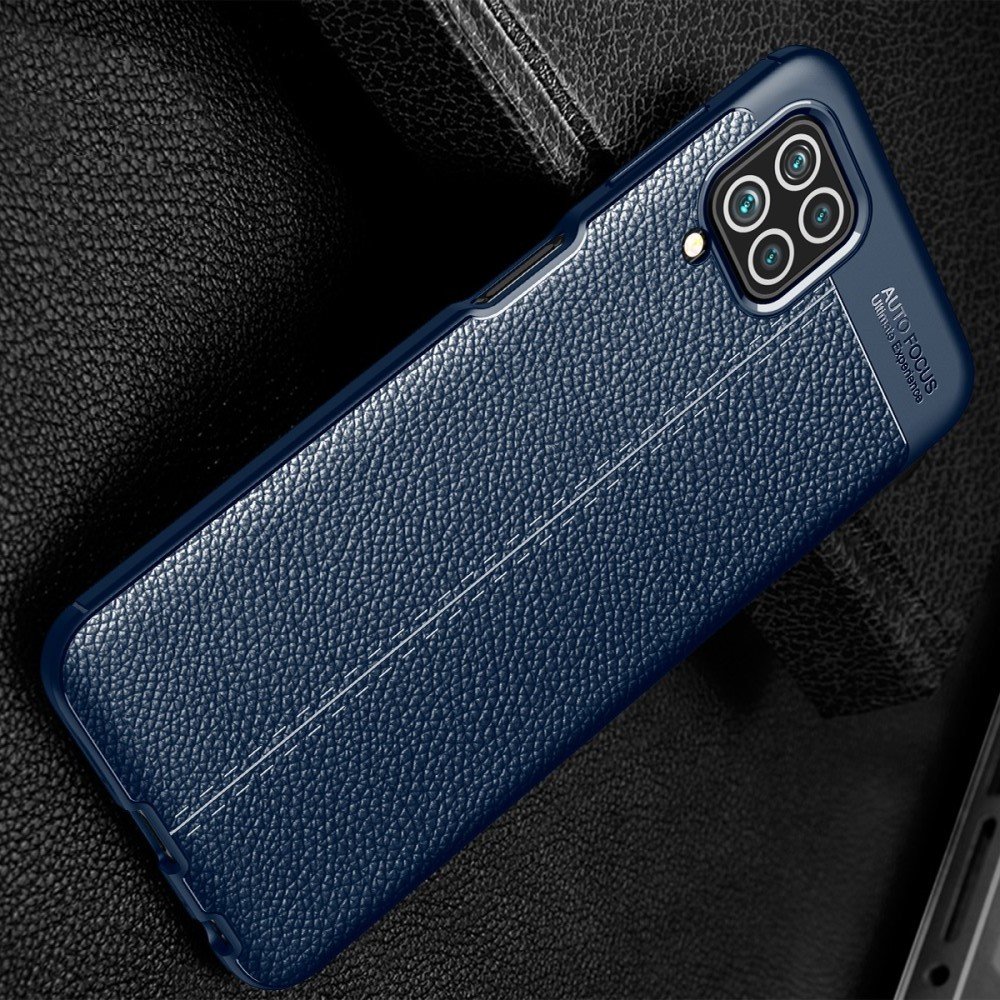 Leather Litchi силиконовый чехол накладка для Samsung Galaxy M32 - Синий