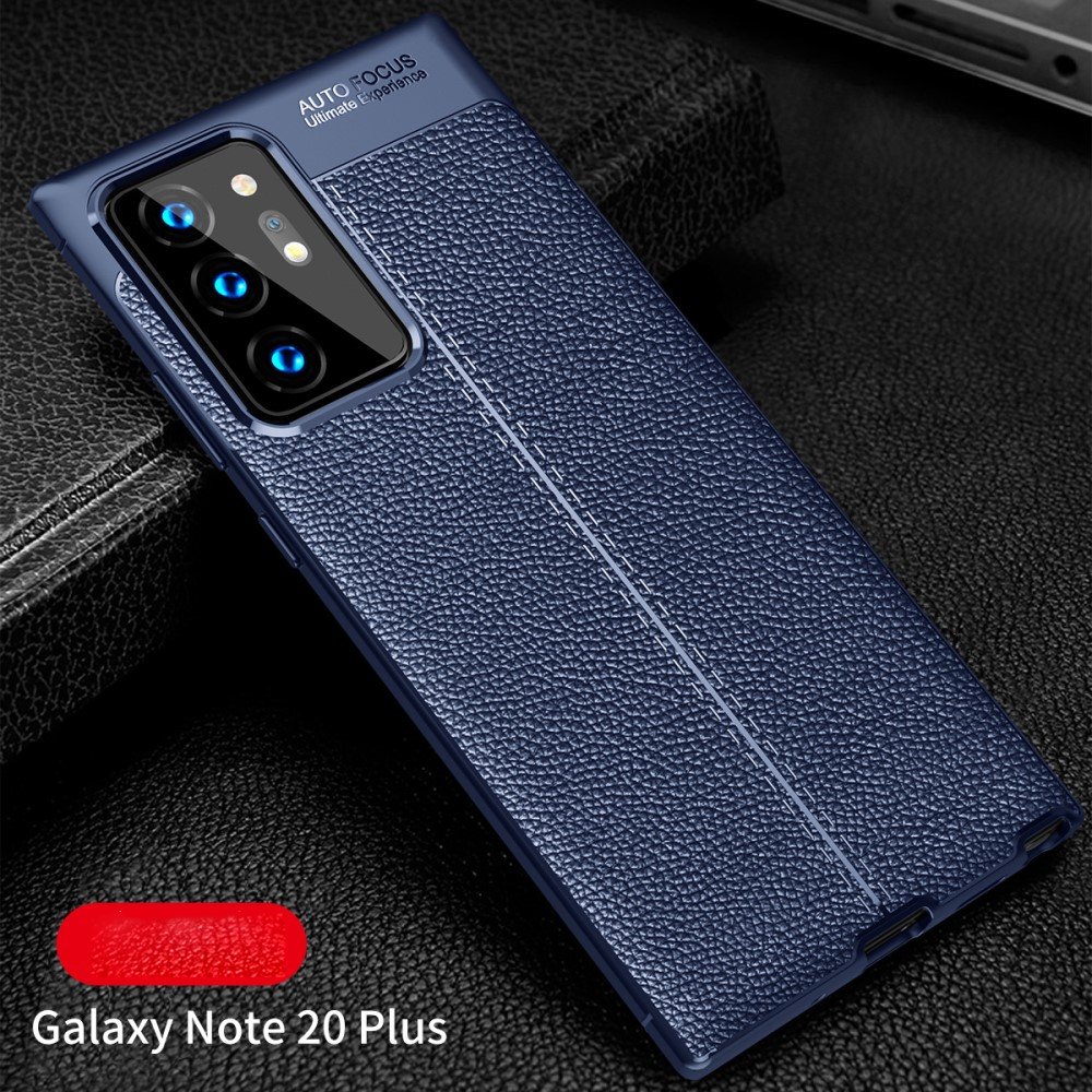 Leather Litchi силиконовый чехол накладка для Samsung Galaxy Note 20 Ultra - Синий