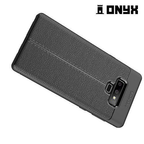 Leather Litchi силиконовый чехол накладка для Samsung Galaxy Note 9 - Черный