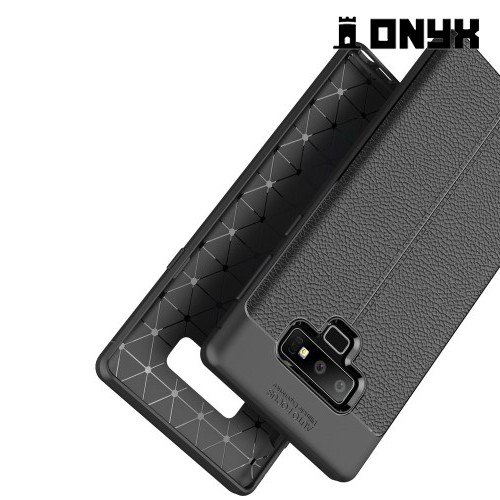 Leather Litchi силиконовый чехол накладка для Samsung Galaxy Note 9 - Черный