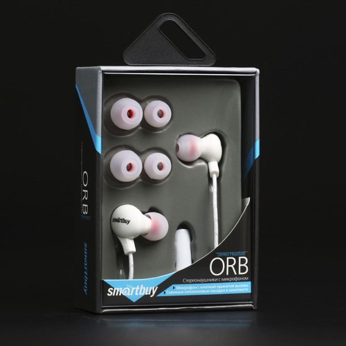 Наушники гарнитура с микрофоном Smartbuy ORB белые