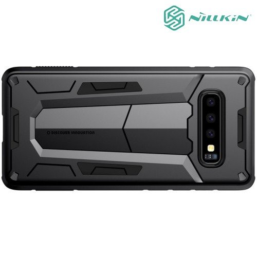 Nillkin Defender Бронированный противоударный двухслойный чехол для Samsung Galaxy S10 - Черный