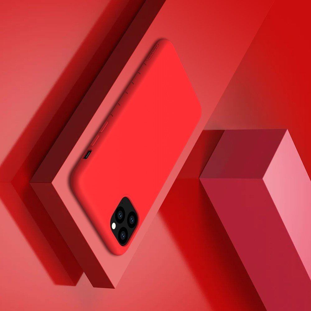 NILLKIN Rubber-wrapped Мягкий силиконовый чехол для iPhone 11 Pro с микрофибровой подкладкой красный