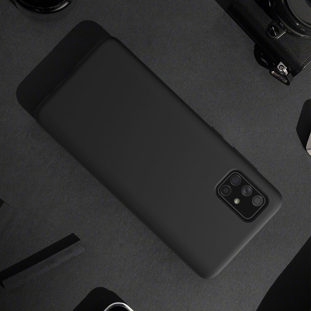 NILLKIN Flex Мягкий силиконовый чехол для Samsung Galaxy A51 с микрофибровой подкладкой черный