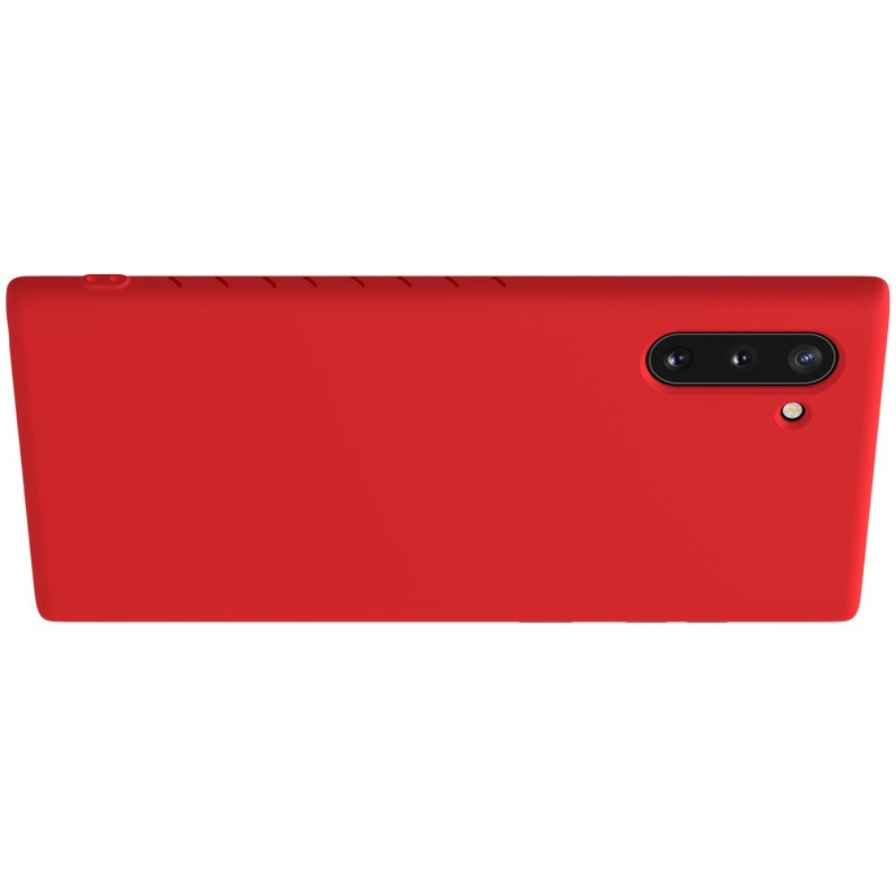 NILLKIN Rubberized Мягкий силиконовый чехол для Samsung Galaxy Note 10 с микрофибровой подкладкой красный