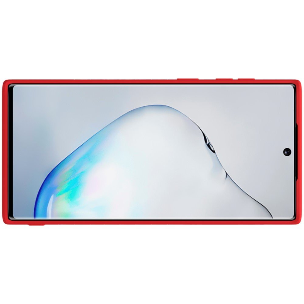 NILLKIN Rubberized Мягкий силиконовый чехол для Samsung Galaxy Note 10 с микрофибровой подкладкой красный