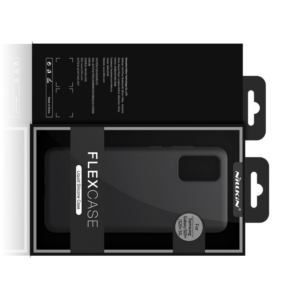 NILLKIN Flex Мягкий силиконовый чехол для Samsung Galaxy S20 Plus с микрофибровой подкладкой черный