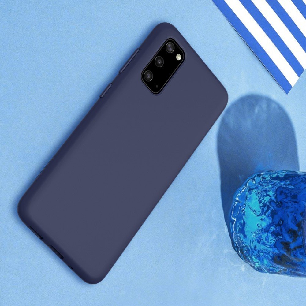 NILLKIN Flex Мягкий силиконовый чехол для Samsung Galaxy S20 с микрофибровой подкладкой синий
