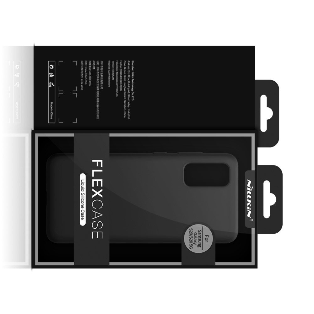 NILLKIN Flex Мягкий силиконовый чехол для Samsung Galaxy S20 с микрофибровой подкладкой черный