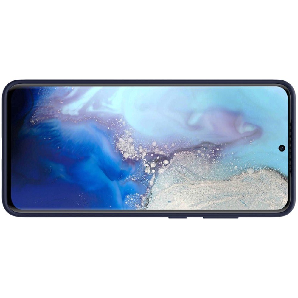 NILLKIN Flex Мягкий силиконовый чехол для Samsung Galaxy S20 Ultra с микрофибровой подкладкой синий