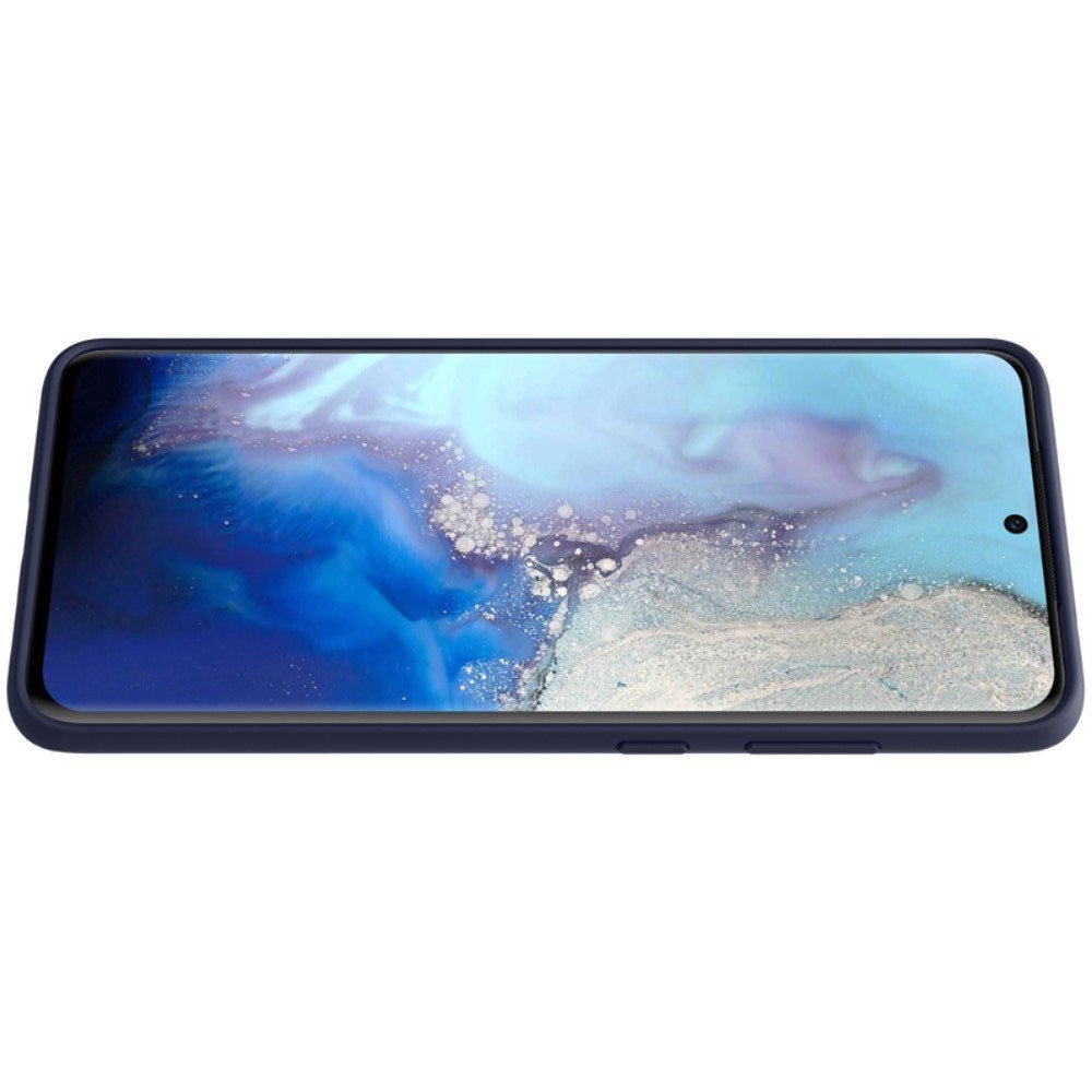 NILLKIN Flex Мягкий силиконовый чехол для Samsung Galaxy S20 Ultra с микрофибровой подкладкой синий