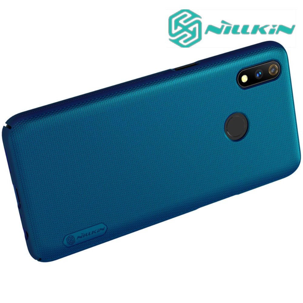 NILLKIN Super Frosted Shield Клип кейс накладка для Oppo Realme 3 Pro / X  Lite - Синий | купить в интернет-магазине Принтофон в Москве и СПб