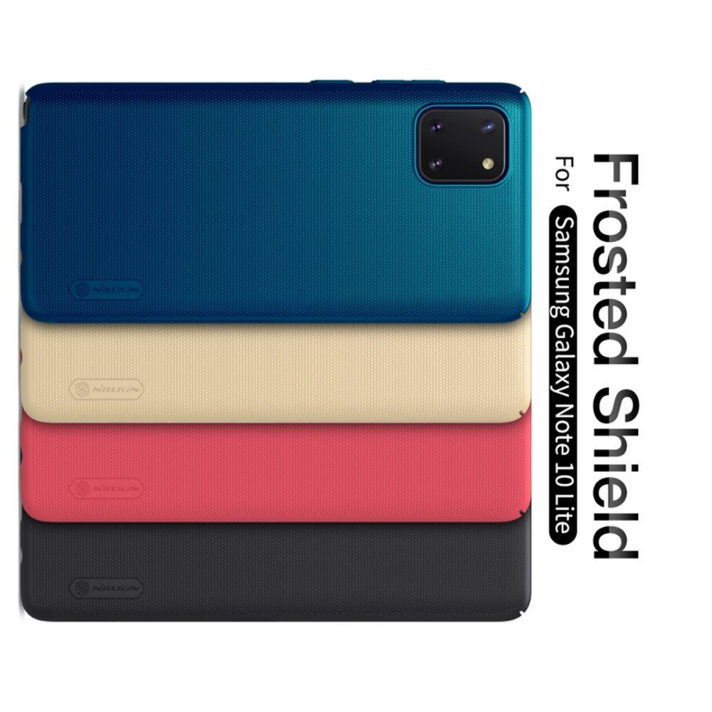 NILLKIN Super Frosted Shield Матовая Пластиковая Нескользящая Клип кейс накладка для Samsung Galaxy Note 10 Lite - Черный