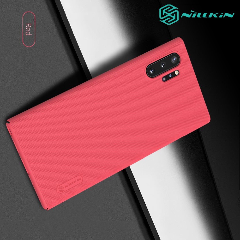NILLKIN Super Frosted Shield Матовая Пластиковая Нескользящая Клип кейс накладка для Samsung Galaxy Note 10 Plus - Красный