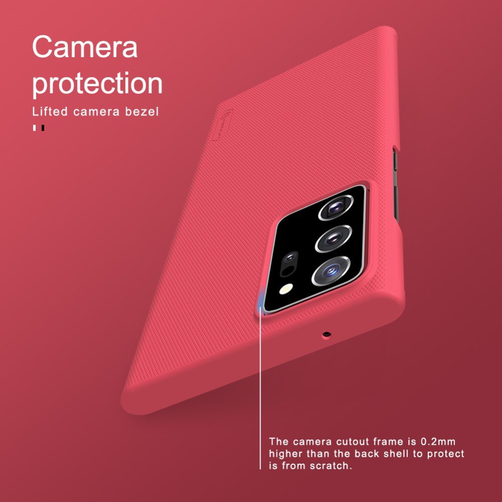 NILLKIN Super Frosted Shield Матовая Пластиковая Нескользящая Клип кейс накладка для Samsung Galaxy Note 20 Ultra - Красный