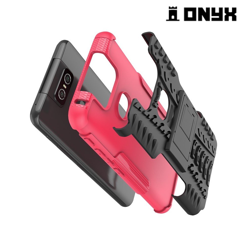 ONYX Противоударный бронированный чехол для Asus Zenfone 6 ZS630KL - Розовый