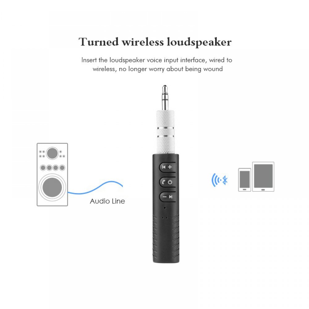 Портативный Bluetooth Ресивер Приемник для Авто и Колонок AUX 3.5мм Hands Free с Микрофоном