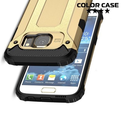 Противоударный гибридный чехол для Samsung Galaxy S7 - Золотой 