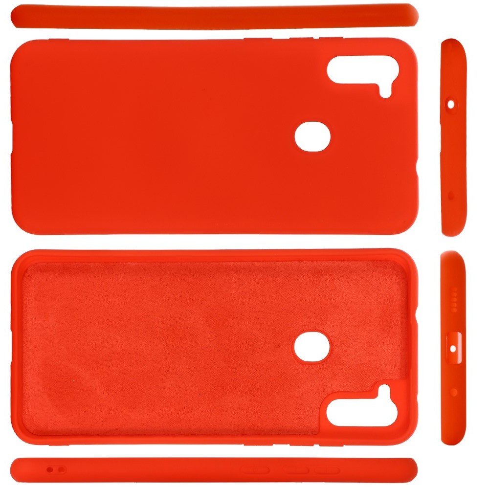 Силиконовый чехол мягкая подкладка из микрофибры для Samsung Galaxy A11 / Galaxy M11 Красный