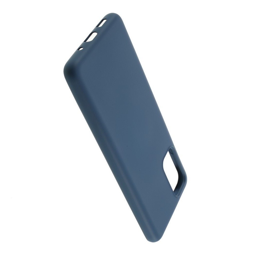 Силиконовый чехол мягкая подкладка из микрофибры для Samsung Galaxy S20 Plus Синий