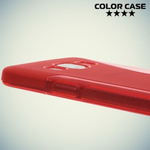 Силиконовый чехол для Samsung Galaxy A3 - красный S-образный