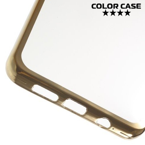 Силиконовый прозрачный чехол для Samsung Galaxy A5 2016 SM-A510F с золотыми краями