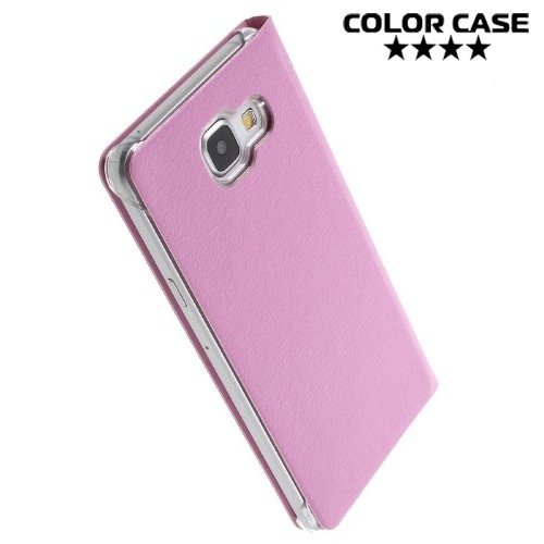 Тонкий чехол книжка для Samsung Galaxy A5 2016 SM-A510F - Розовый
