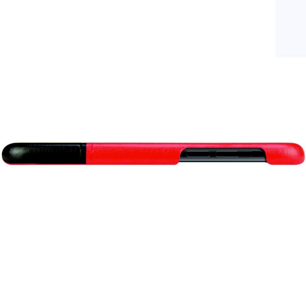 Тонкий Пластиковый PU Кожаный Кейс Накладка для iPhone 11 Pro Красный / Черный