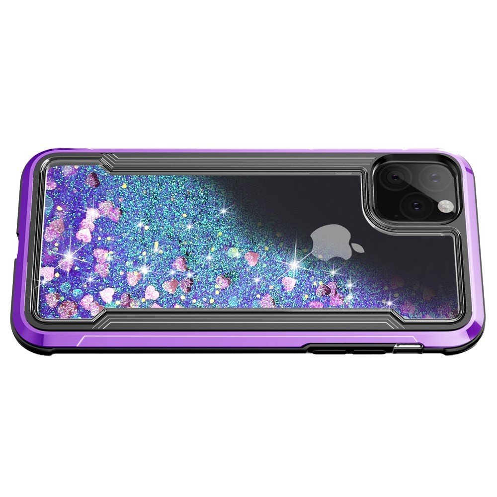 Жидкий переливающийся чехол с блестками для iPhone 11 Pro Фиолетовый