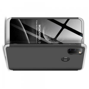 GKK 360 Пластиковый чехол с защитой дисплея для Samsung Galaxy M30s Серебряный / Черный