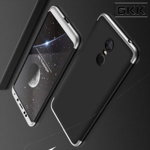 GKK 360 Пластиковый чехол с защитой дисплея для Xiaomi Redmi 5 Plus - Черный с серебристым