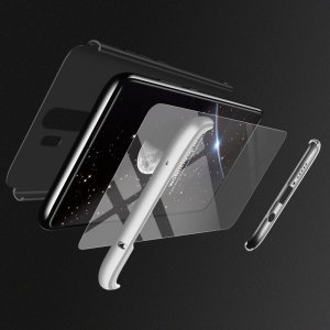 GKK 360 Пластиковый чехол с защитой дисплея для Xiaomi Redmi Note 8 Pro Серебряный