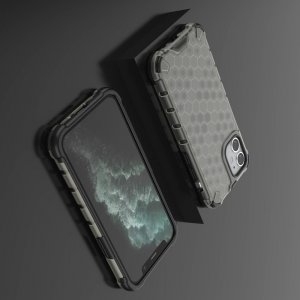 Honeycomb противоударный матовый чехол для iPhone 12 - Серый