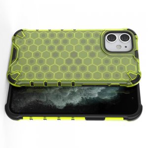 Honeycomb противоударный матовый чехол для iPhone 12 - Зеленый