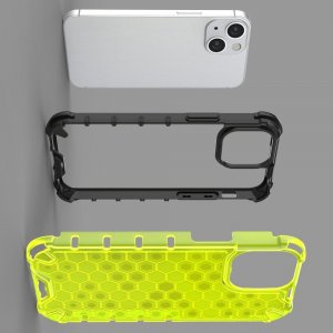 Honeycomb противоударный матовый чехол для iPhone 13 mini - Черный